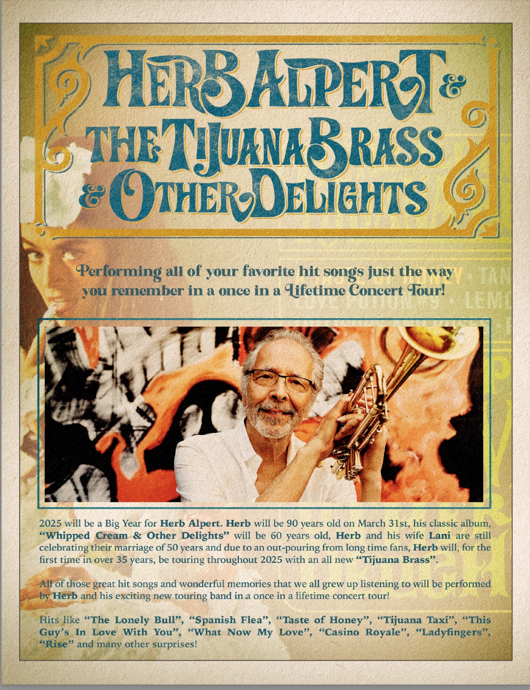 Herb Alpert & The Tijuana Brass 2026–2027 concert poster